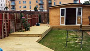 black rabbit garden room with decking